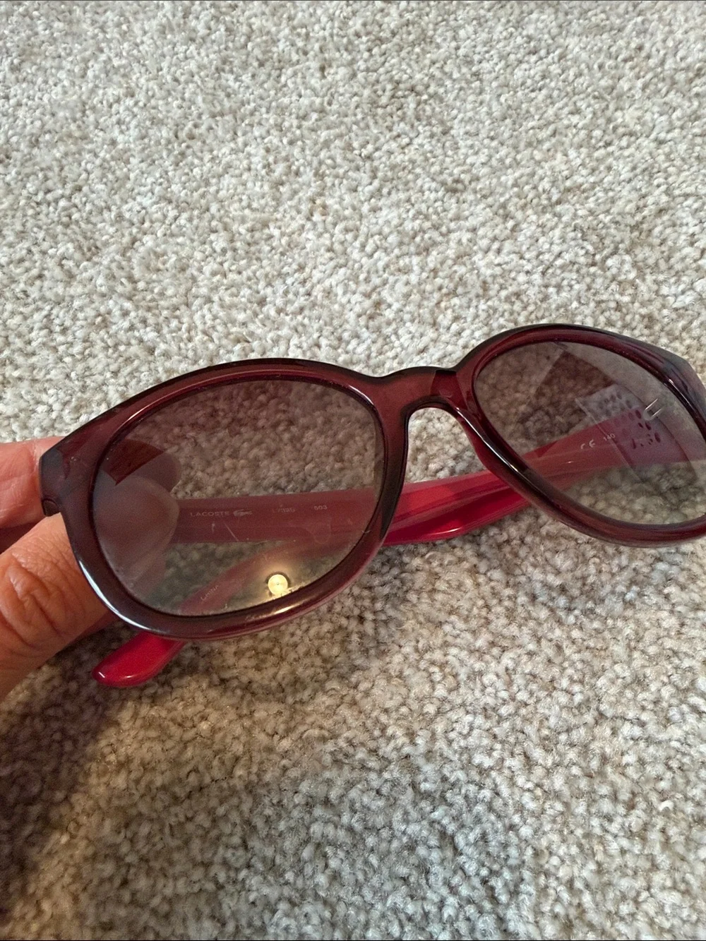 Lacoste Red Round Frame Women's Sunglasses